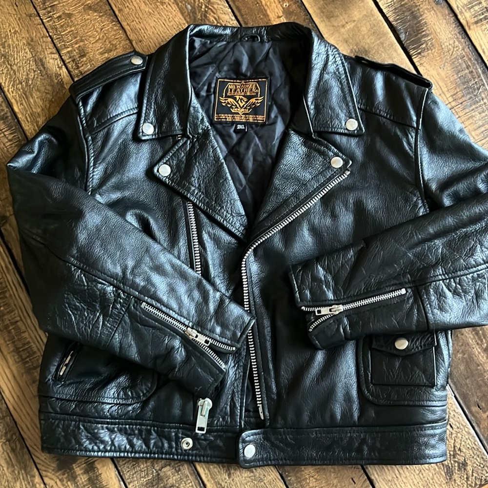 Genuine leather jacket coat for boy girl